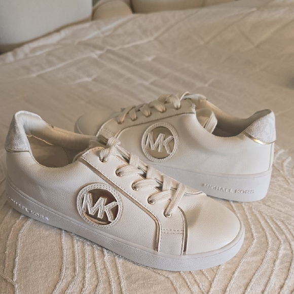Michael Kors Other - Michael Kors White Sneakers with Metallic Logo